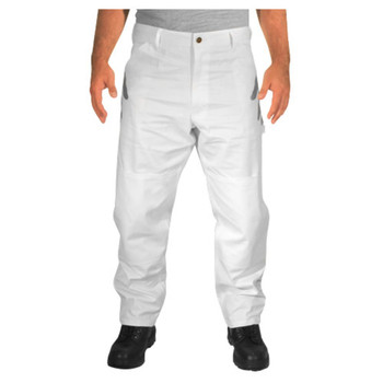 Rugged Blue Double Knee Painters Pants -  White