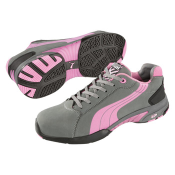 Puma Safety Women's Balance Gray & Pink SD Steel Toe Shoes - 642865