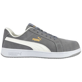 Puma Safety Women's Icon Suede Low Grey & White SD Composite Toe Shoes - 640125